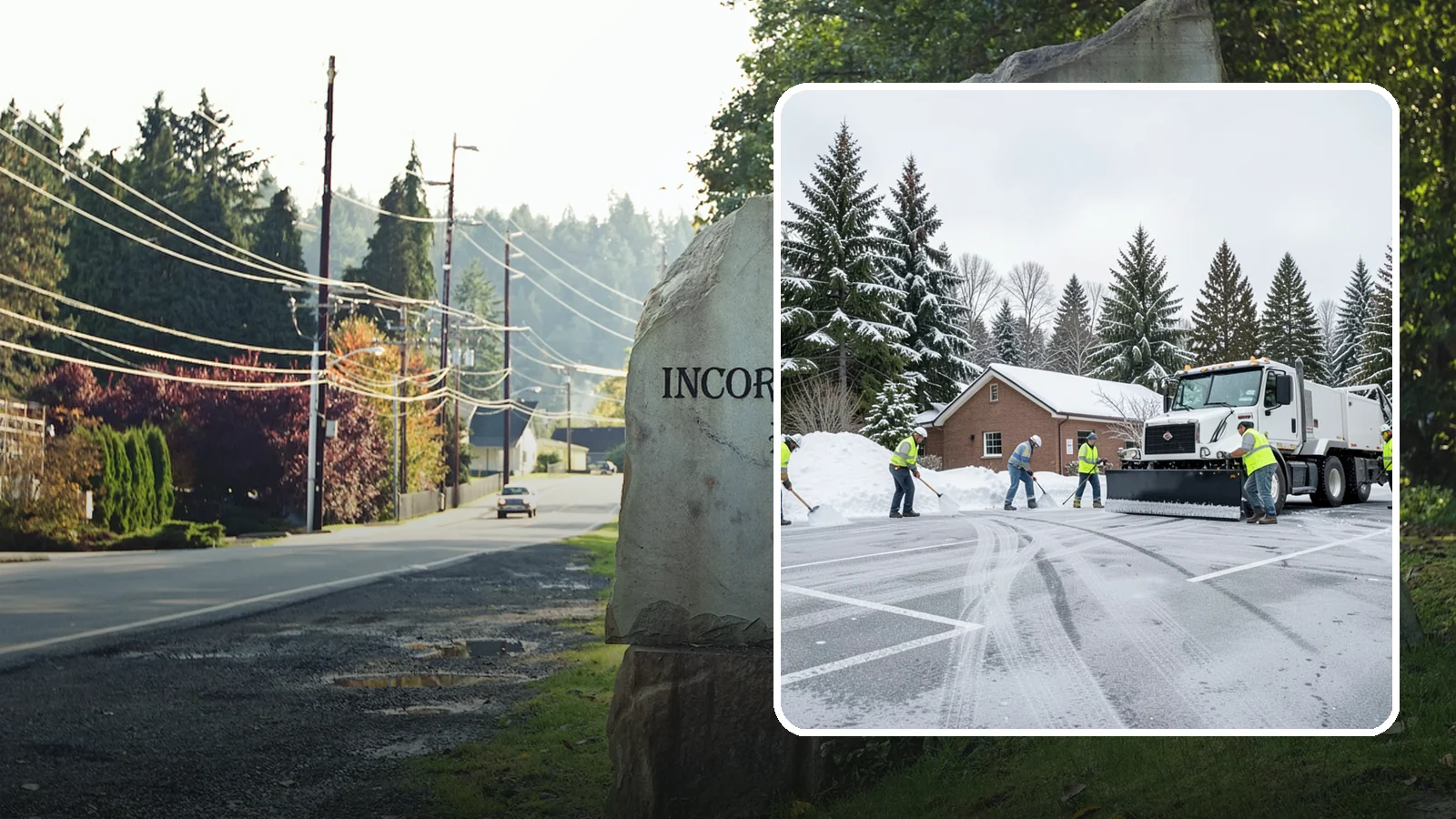 Church Parking Lot Snow Removal in Wilkeson, Pierce County, WA - We clear church lots ahead of weekend services so Western Washington congregations gather safely in winter.