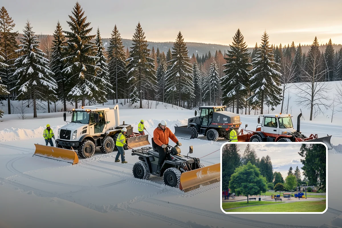 Church Property Snow Removal in Bonney Lake, Pierce County, WA - Lots and entries ready for services