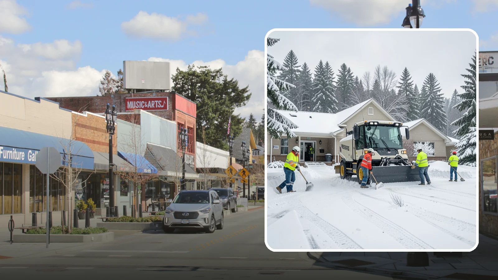 Church Property Snow Removal in Bothell, King County, WA - We clear church properties for services and events, keeping lots and entrances safe for congregations of all ages.