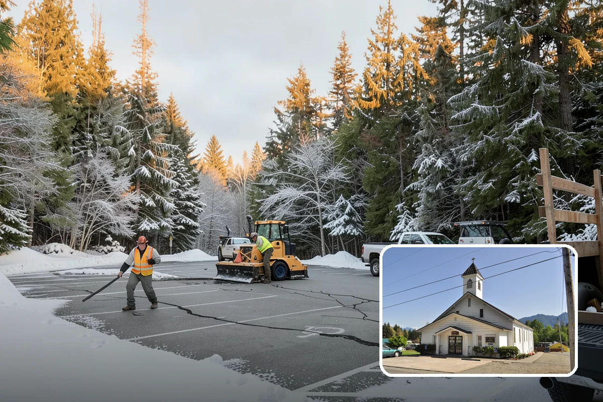 Church Property Snow Removal in Concrete, Skagit County, WA - Lots and entries ready for services