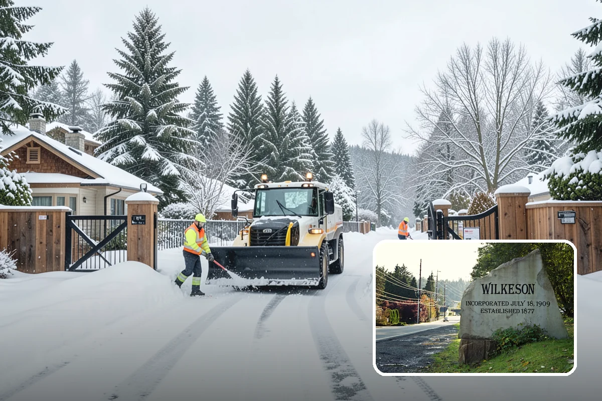 Church Property Snow Removal in Wilkeson, Pierce County, WA - Lots and entries ready for services