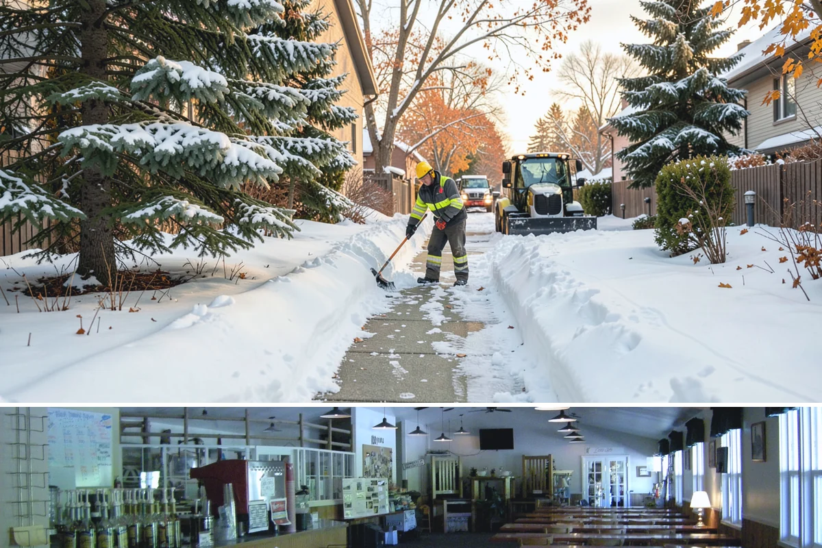 Church Sidewalk Clearing in Black Diamond, King County, WA - Church demand centers on December through February weekends and evenings, when frost and refrozen drizzle glaze plazas before...