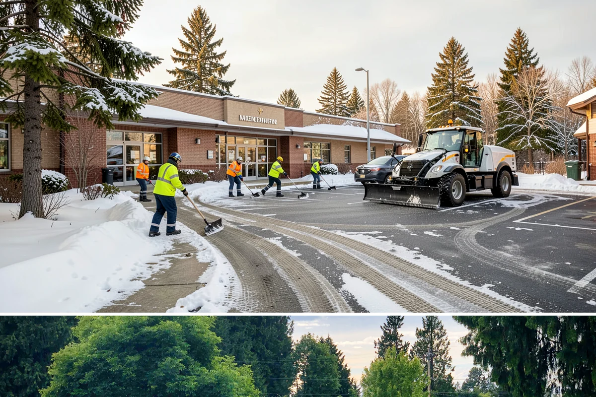 Church Sidewalk Clearing in Bonney Lake, Pierce County, WA - Church demand centers on December through February weekends and evenings, when frost and refrozen drizzle glaze plazas before...
