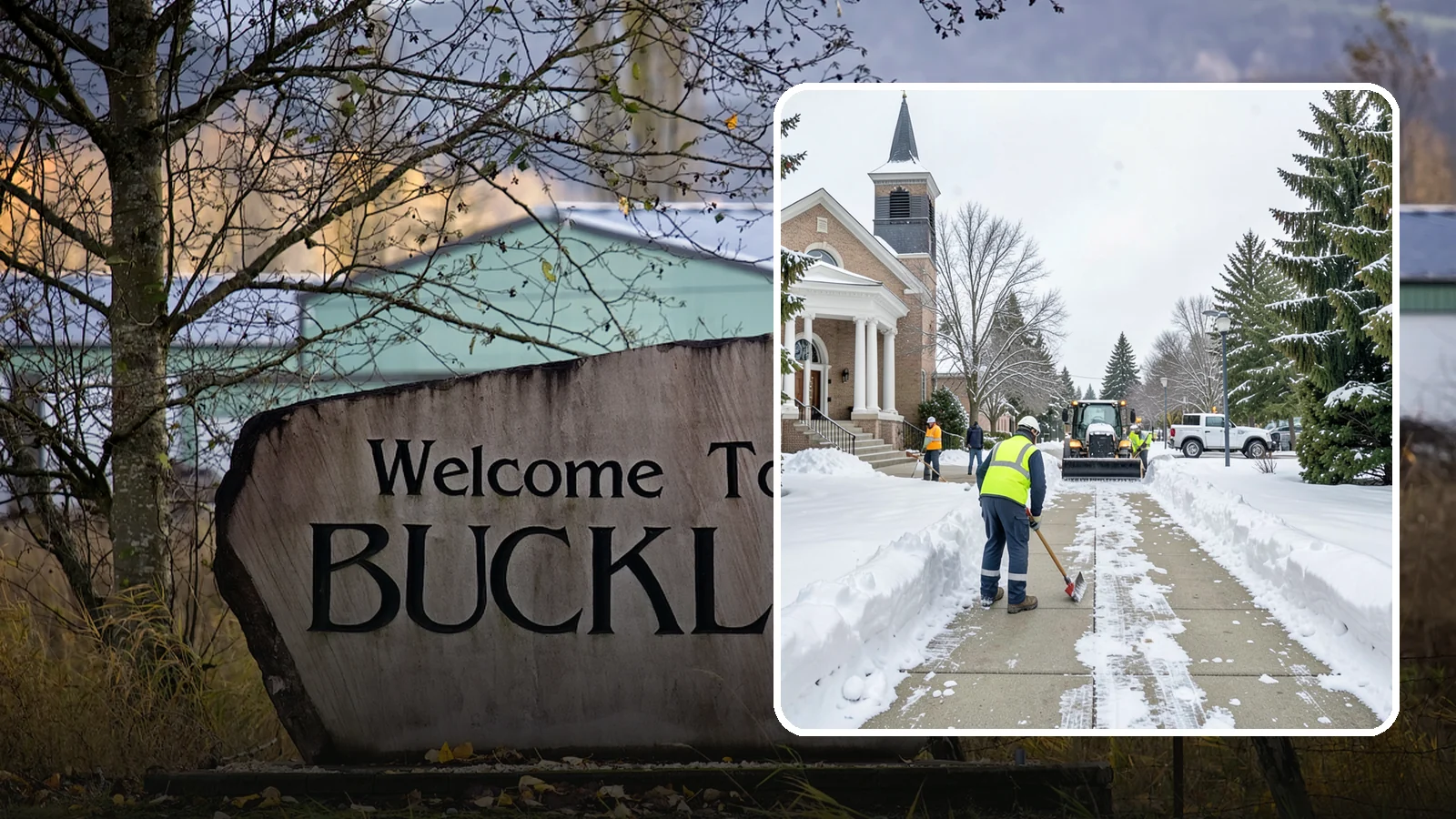Church Sidewalk Clearing in Buckley, Pierce County, WA - Congregation-focused sidewalk clearing for Western Washington churches, keeping entry plazas and walks safe for services...
