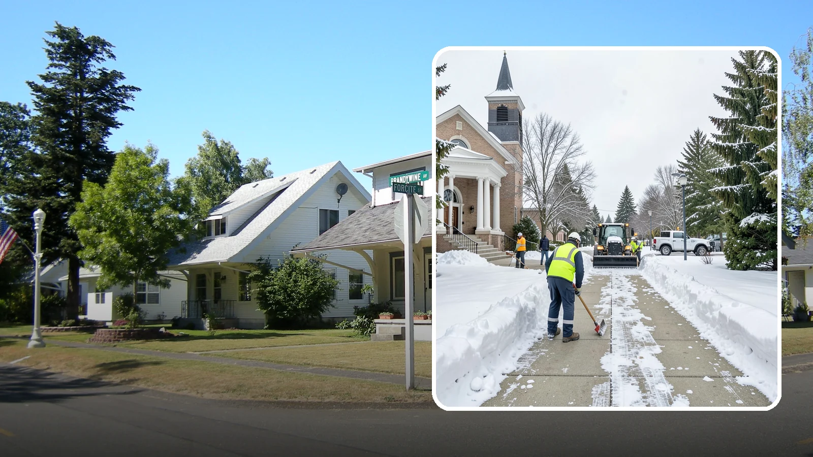 Church Sidewalk Clearing in DuPont, Pierce County, WA - Congregation-focused sidewalk clearing for Western Washington churches, keeping entry plazas and walks safe for services...