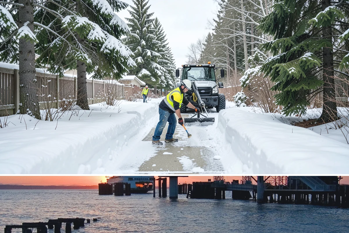 Church Sidewalk Clearing in Edmonds, Snohomish County, WA - Church demand centers on December through February weekends and evenings, when frost and refrozen drizzle glaze plazas before...