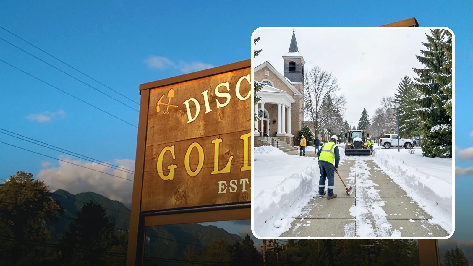 Church Sidewalk Clearing in Gold Bar, Snohomish County, WA - Congregation-focused sidewalk clearing for Western Washington churches, keeping entry plazas and walks safe for services...