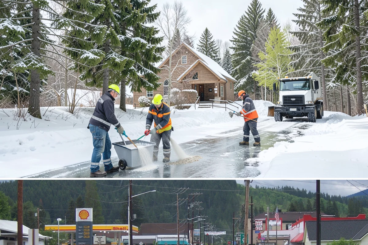 Church Sidewalk Clearing in Granite Falls, Snohomish County, WA - Church demand centers on December through February weekends and evenings, when frost and refrozen drizzle glaze plazas before...