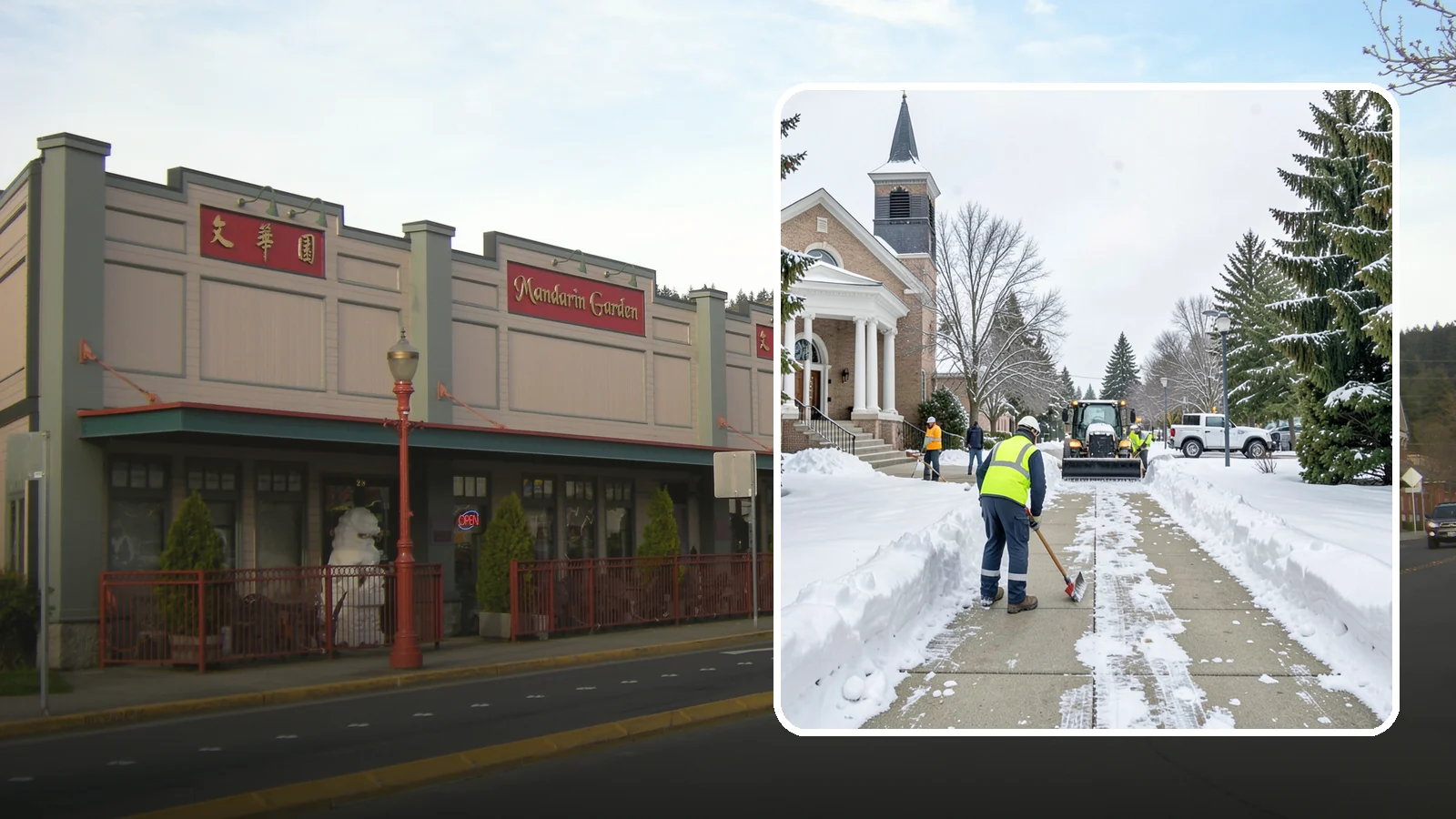 Church Sidewalk Clearing in Issaquah, King County, WA - Congregation-focused sidewalk clearing for Western Washington churches, keeping entry plazas and walks safe for services...