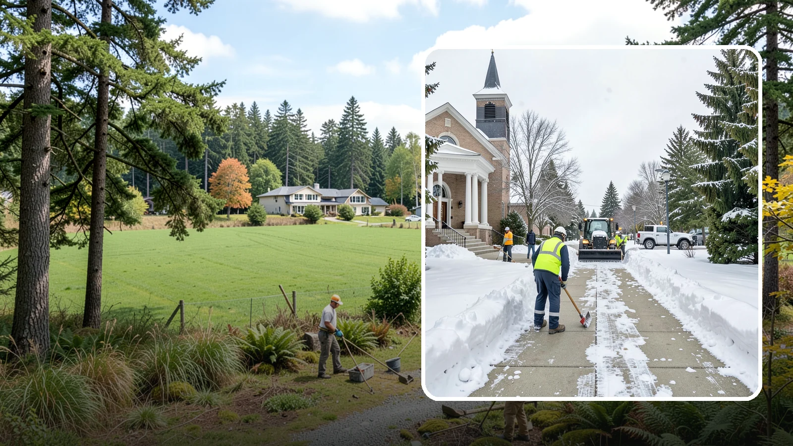 Church Sidewalk Clearing in Lyman, Skagit County, WA - Congregation-focused sidewalk clearing for Western Washington churches, keeping entry plazas and walks safe for services...