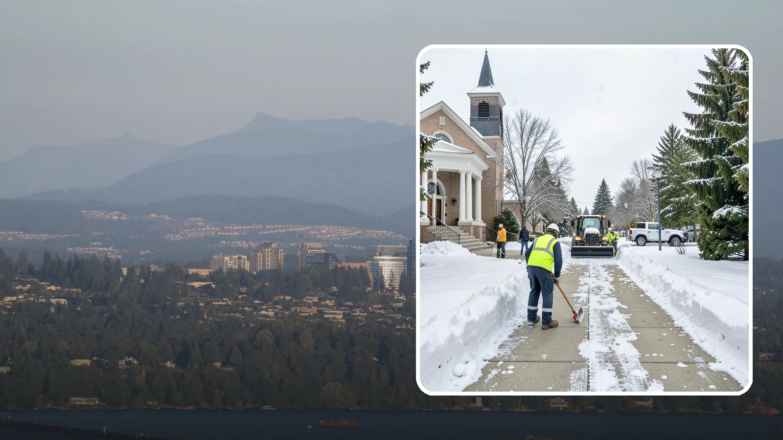 Church Sidewalk Clearing in Medina, King County, WA - Congregation-focused sidewalk clearing for Western Washington churches, keeping entry plazas and walks safe for services...