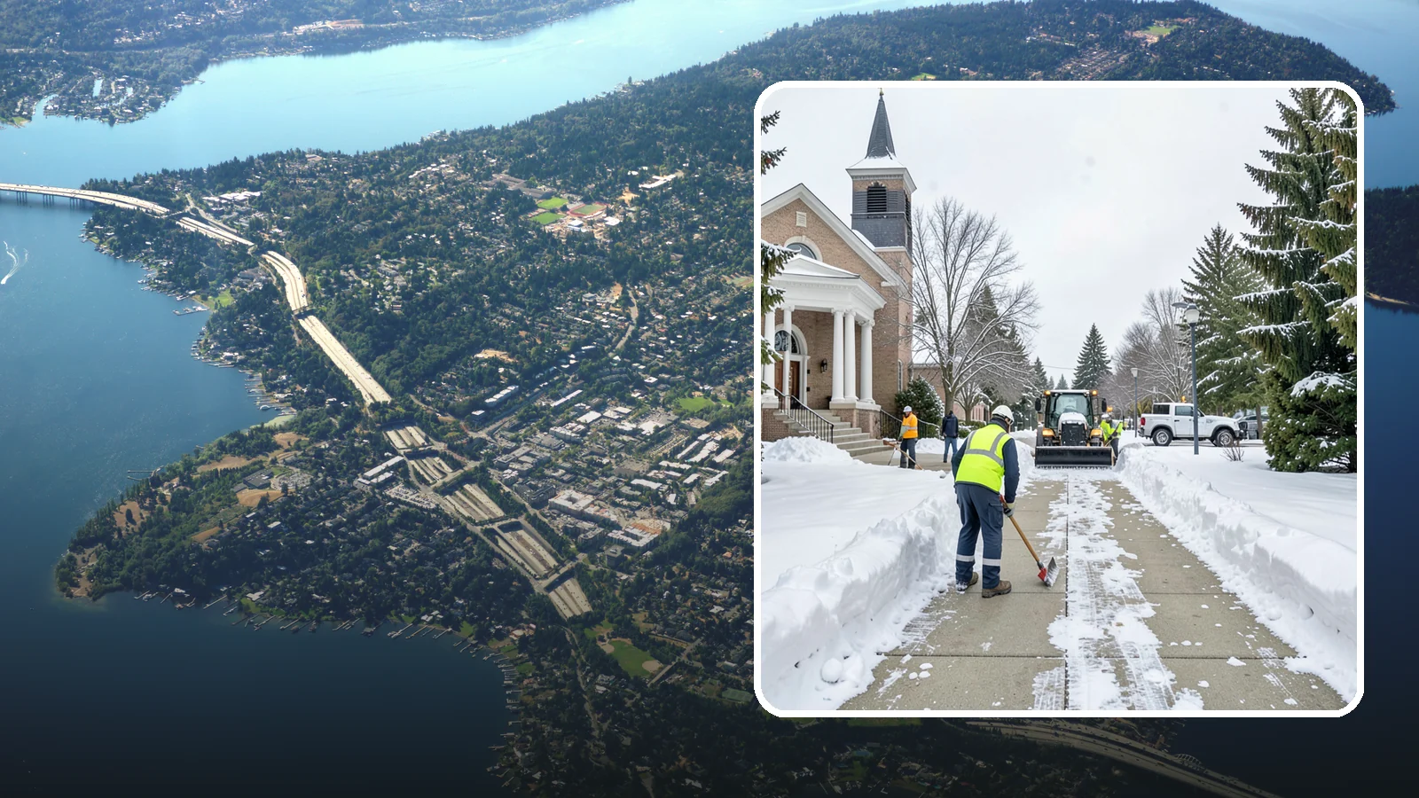 Church Sidewalk Clearing in Mercer Island, King County, WA - Congregation-focused sidewalk clearing for Western Washington churches, keeping entry plazas and walks safe for services...