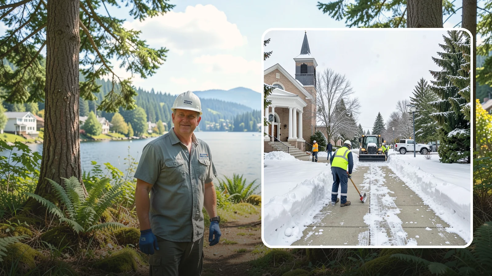 Church Sidewalk Clearing in Milton, King County, WA - Congregation-focused sidewalk clearing for Western Washington churches, keeping entry plazas and walks safe for services...