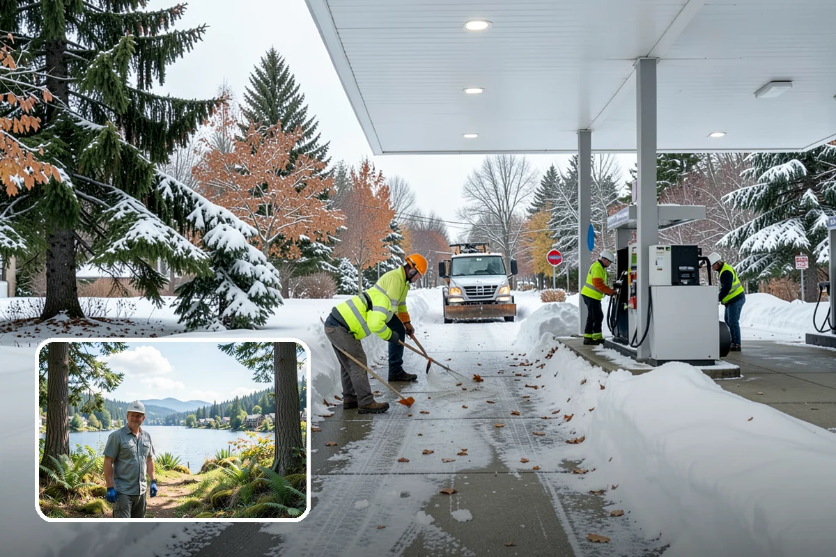 Church Sidewalk Clearing in Milton, King County, WA - Protects an often elderly congregation from serious falls