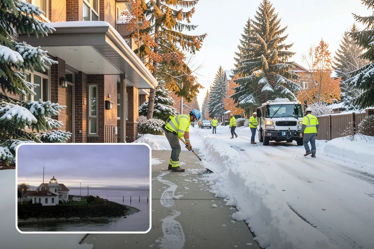 Church Sidewalk Clearing in Mukilteo, Snohomish County, WA - Protects an often elderly congregation from serious falls