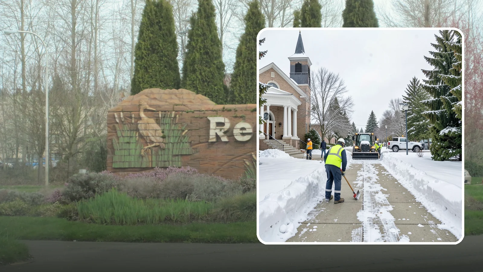 Church Sidewalk Clearing in Renton, King County, WA - Congregation-focused sidewalk clearing for Western Washington churches, keeping entry plazas and walks safe for services...