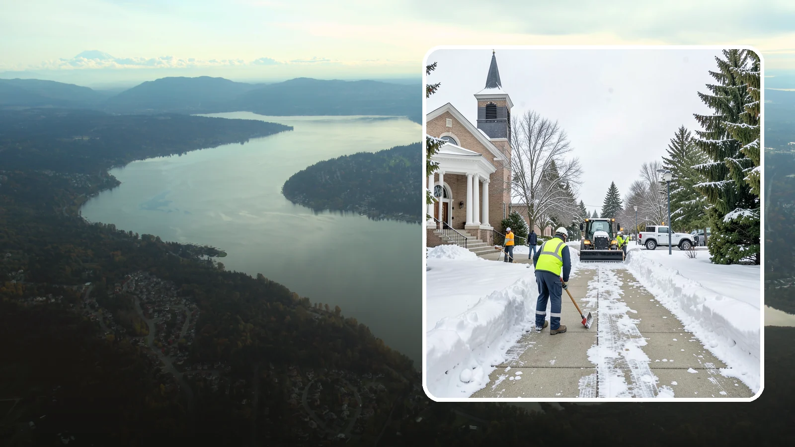 Church Sidewalk Clearing in Sammamish, King County, WA - Congregation-focused sidewalk clearing for Western Washington churches, keeping entry plazas and walks safe for services...