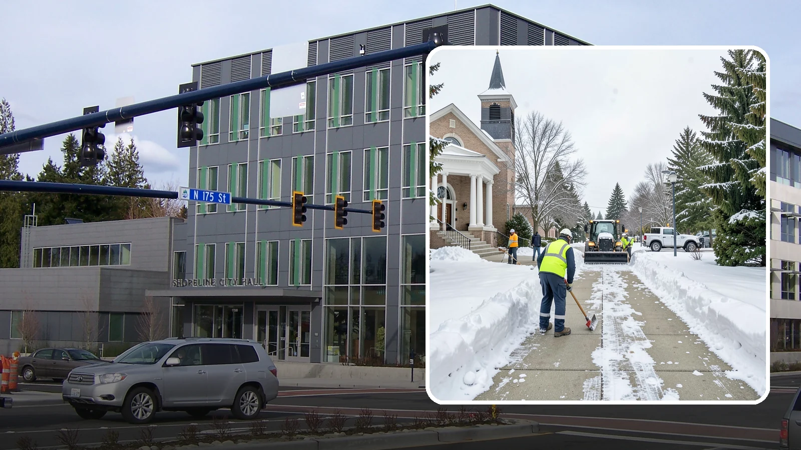 Church Sidewalk Clearing in Shoreline, King County, WA - Congregation-focused sidewalk clearing for Western Washington churches, keeping entry plazas and walks safe for services...