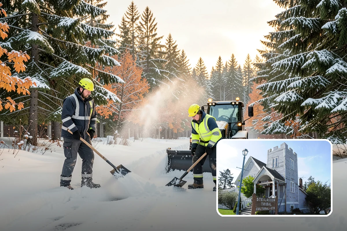 Church Sidewalk Clearing in Steilacoom, Pierce County, WA - Protects an often elderly congregation from serious falls