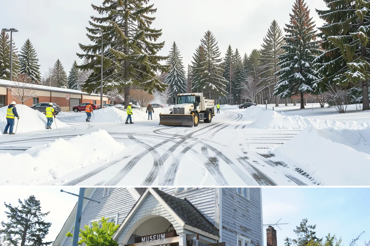 Church Sidewalk Clearing in Steilacoom, Pierce County, WA - Church demand centers on December through February weekends and evenings, when frost and refrozen drizzle glaze plazas before...