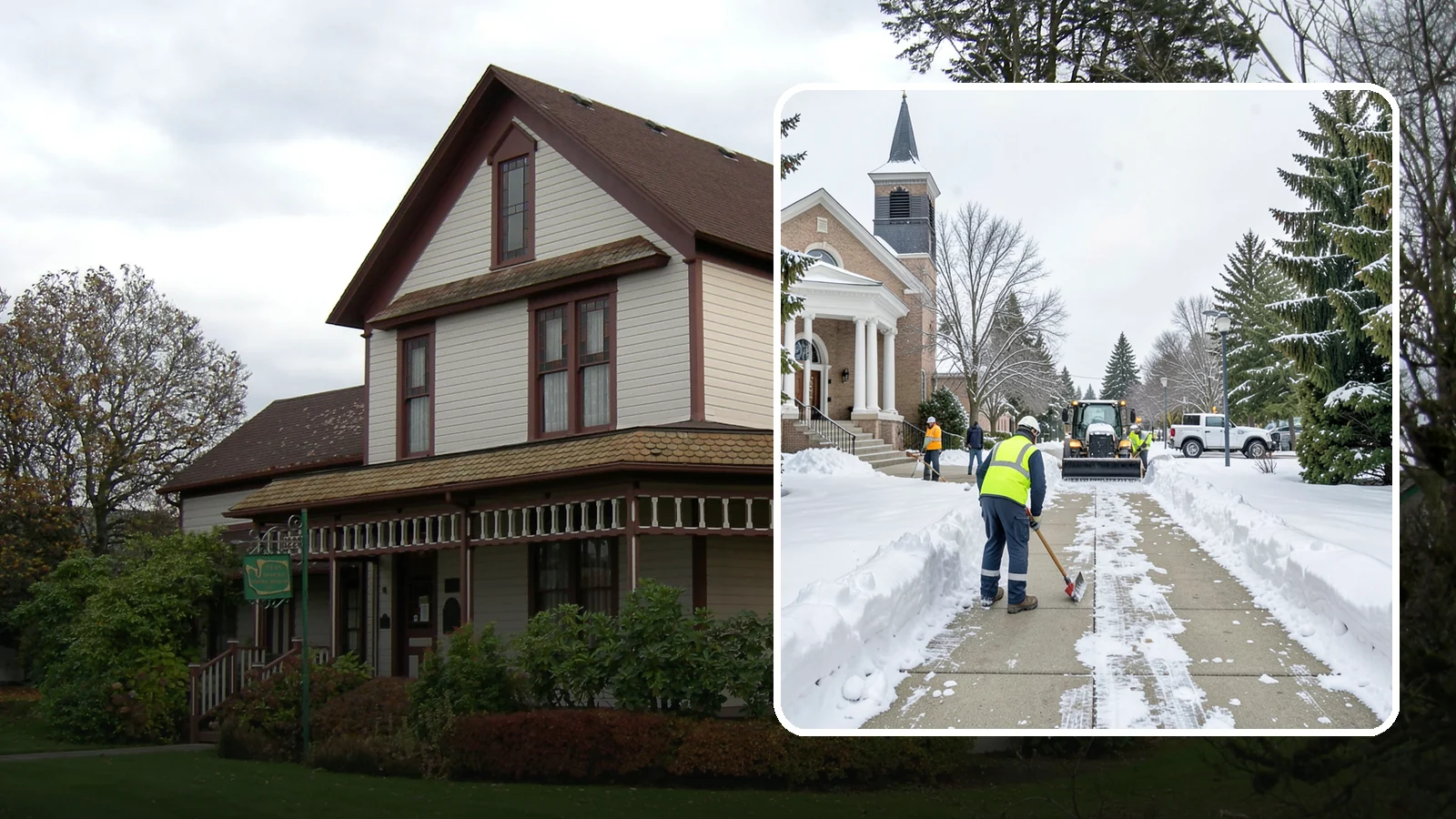 Church Sidewalk Clearing in Sumner, Pierce County, WA - Congregation-focused sidewalk clearing for Western Washington churches, keeping entry plazas and walks safe for services...