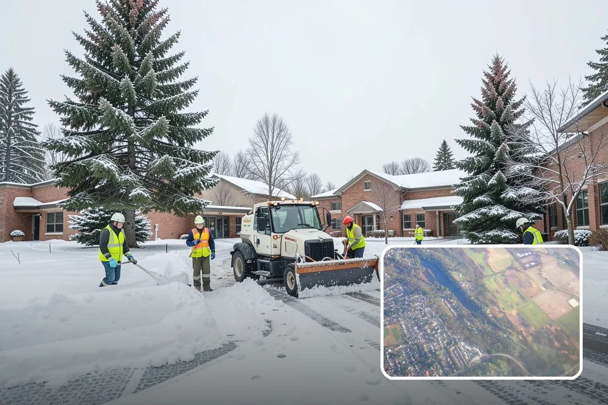 Church Snow Plowing in Algona, King County, WA - Main and overflow lots cleared ahead of weekend services