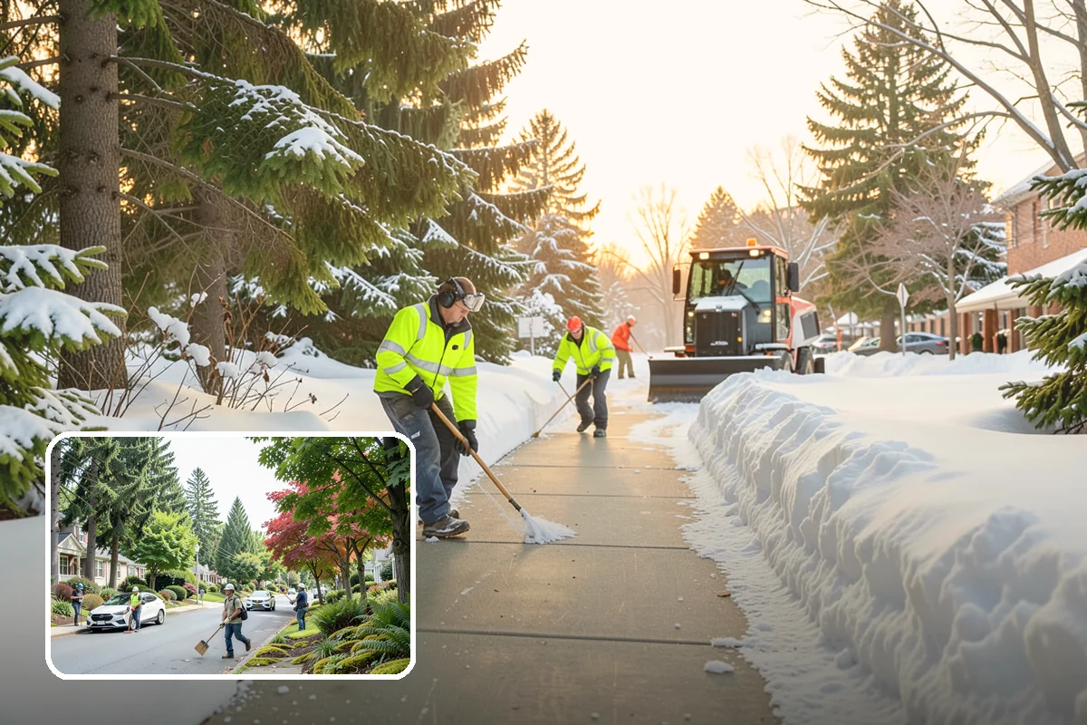 Church Snow Plowing in Beaux Arts Village, King County, WA - Main and overflow lots cleared ahead of weekend services