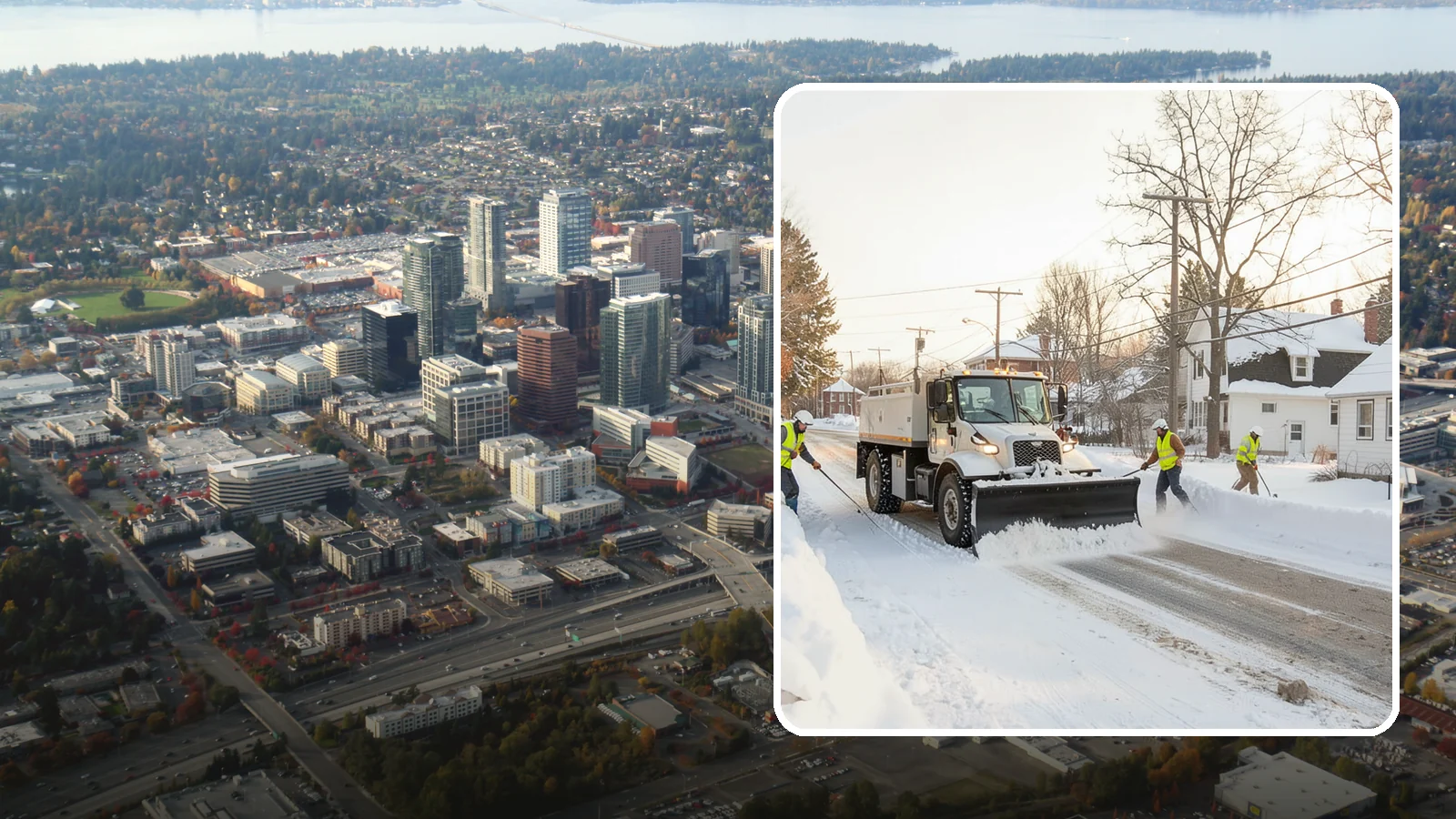 Church Snow Plowing in Bellevue, King County, WA - We plow church lots and entrances ahead of weekend services so congregations of every age arrive safely.