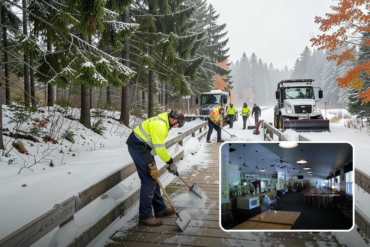 Church Snow Plowing in Black Diamond, King County, WA - Main and overflow lots cleared ahead of weekend services