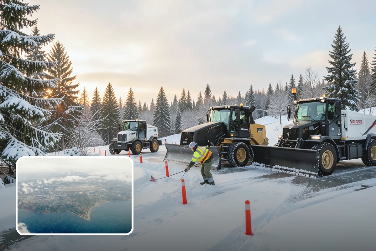 Church Snow Plowing in Burien, King County, WA - Main and overflow lots cleared ahead of weekend services