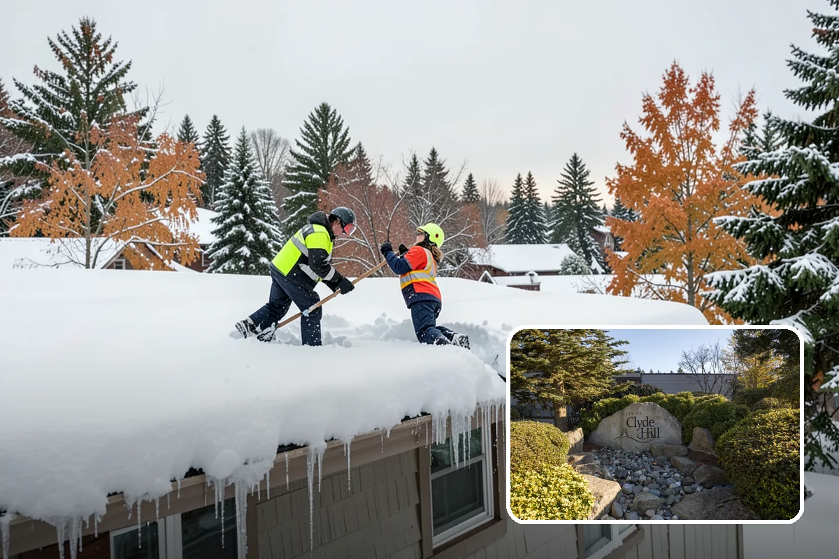 Church Snow Plowing in Clyde Hill, King County, WA - Main and overflow lots cleared ahead of weekend services