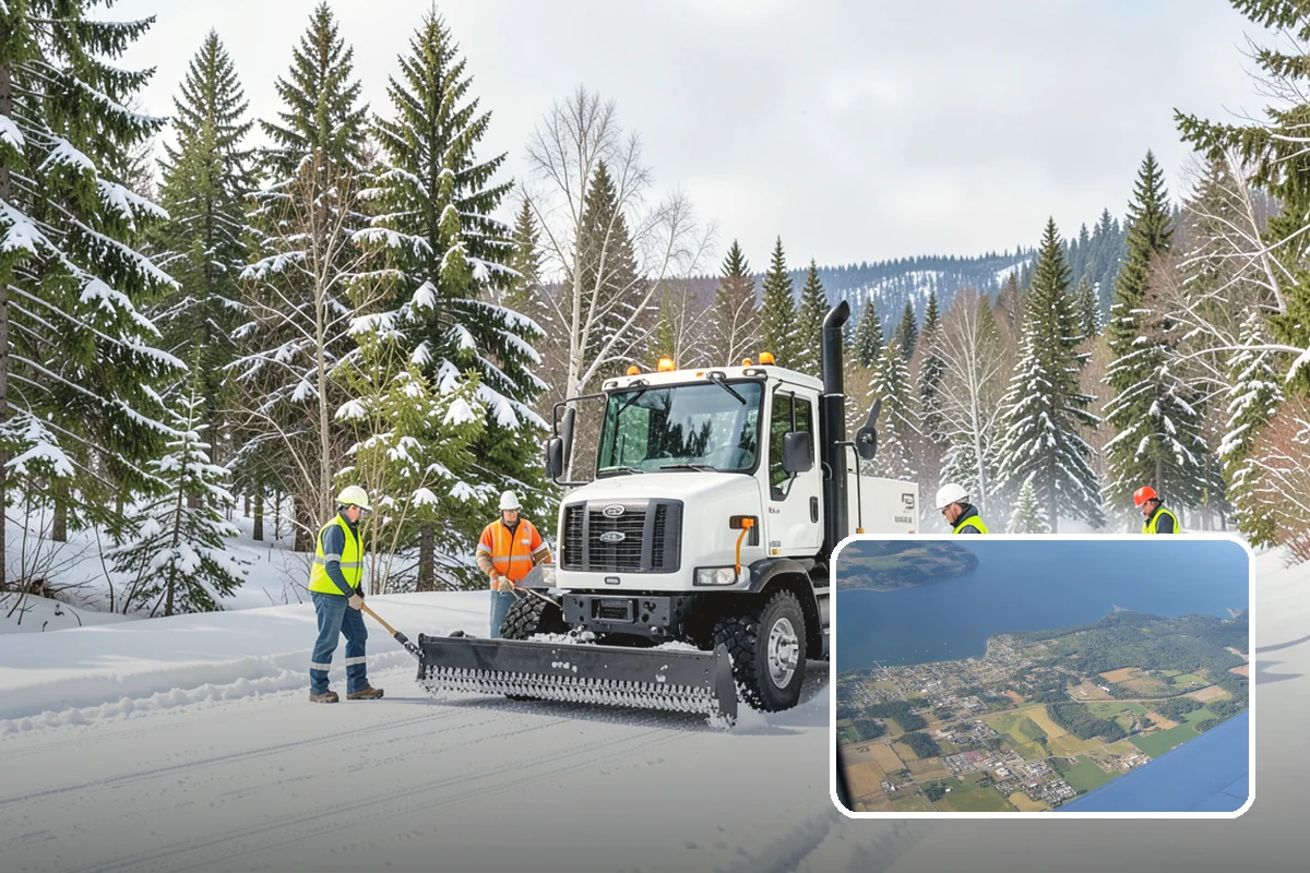 Church Snow Plowing in Coupeville, Island County, WA - Main and overflow lots cleared ahead of weekend services