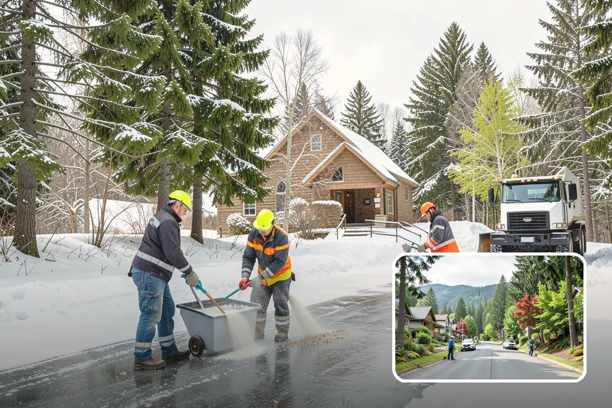Church Snow Plowing in Darrington, Snohomish County, WA - Main and overflow lots cleared ahead of weekend services