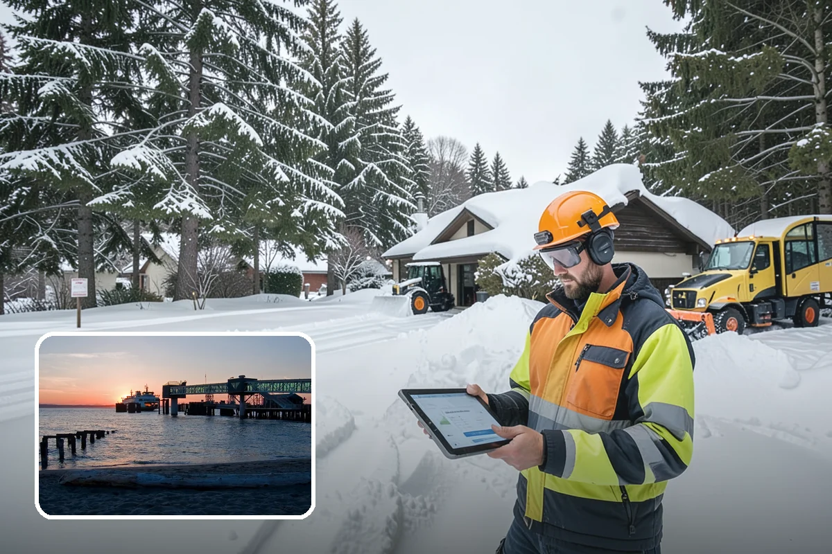 Church Snow Plowing in Edmonds, Snohomish County, WA - Main and overflow lots cleared ahead of weekend services