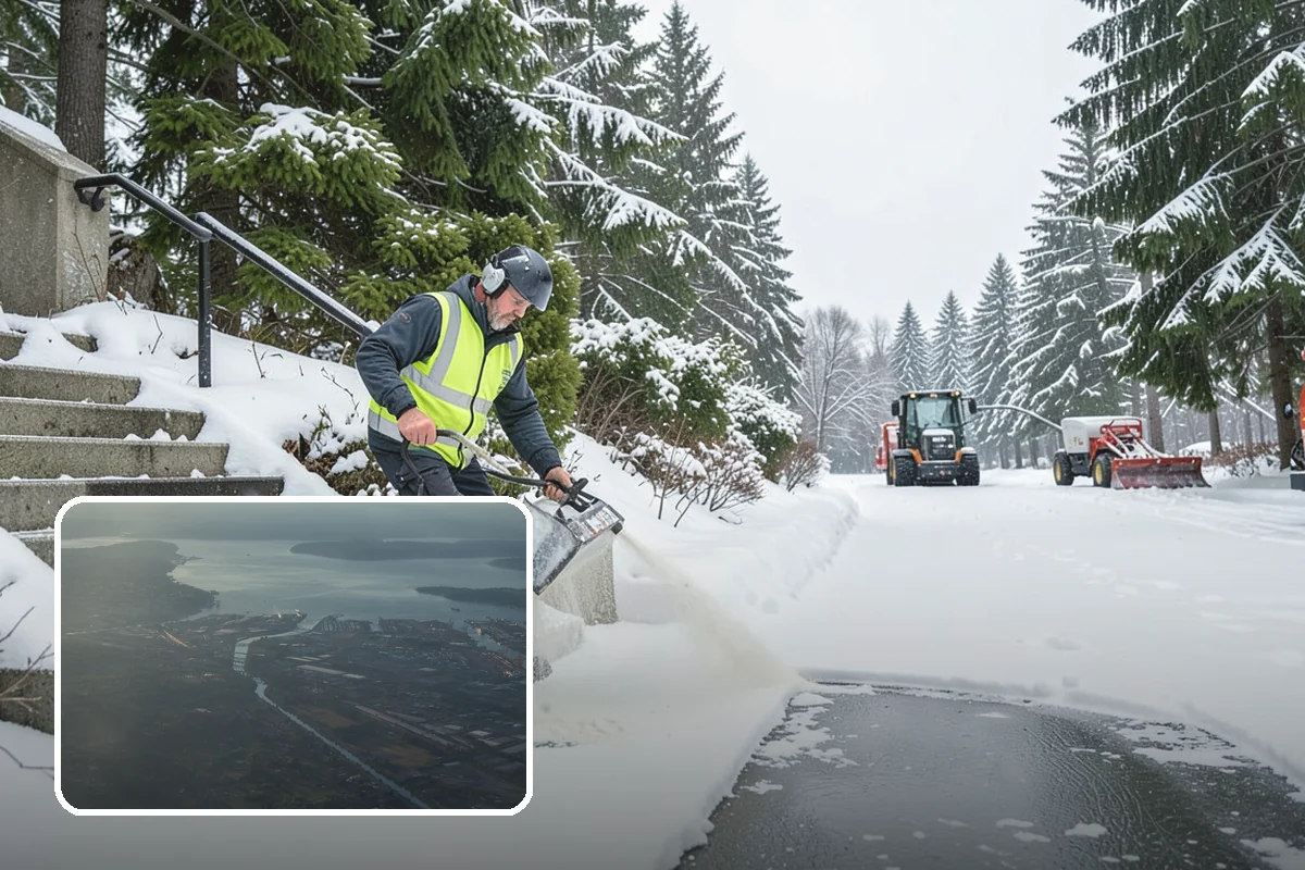 Church Snow Plowing in Fife, Pierce County, WA - Main and overflow lots cleared ahead of weekend services