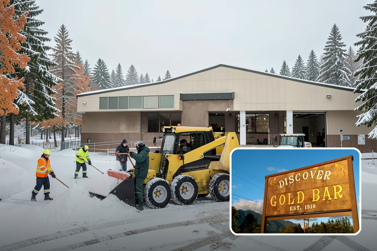 Church Snow Plowing in Gold Bar, Snohomish County, WA - Main and overflow lots cleared ahead of weekend services