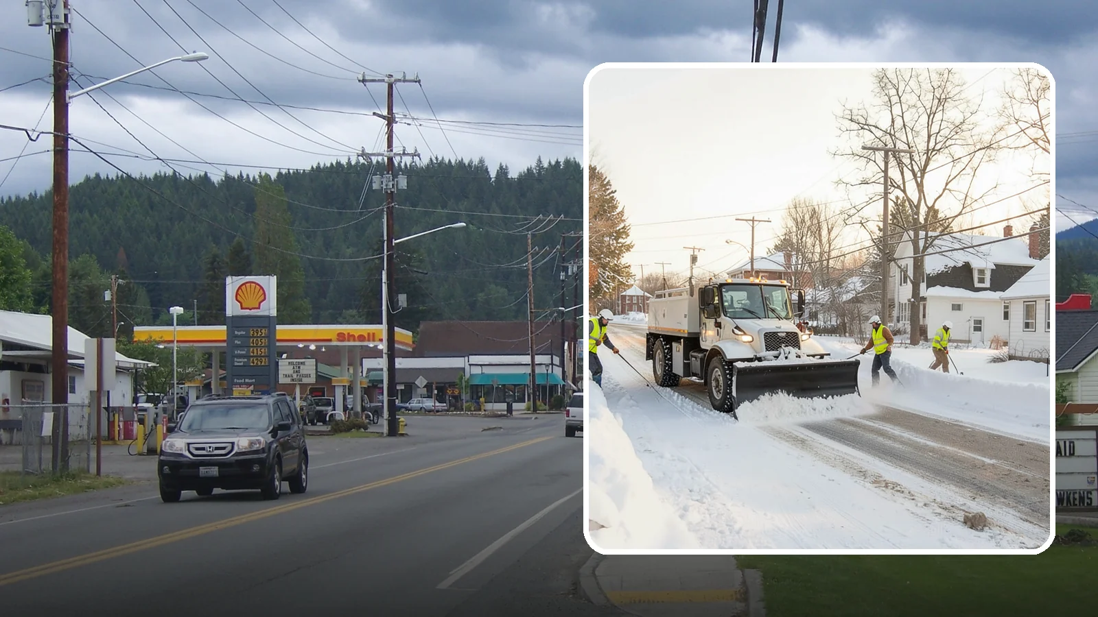 Church Snow Plowing in Granite Falls, Snohomish County, WA - We plow church lots and entrances ahead of weekend services so congregations of every age arrive safely.
