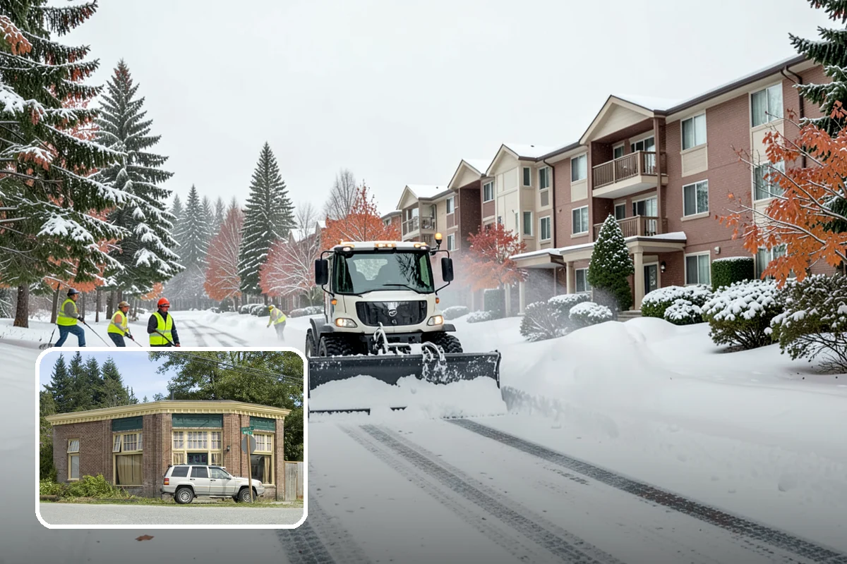 Church Snow Plowing in Hamilton, Skagit County, WA - Main and overflow lots cleared ahead of weekend services