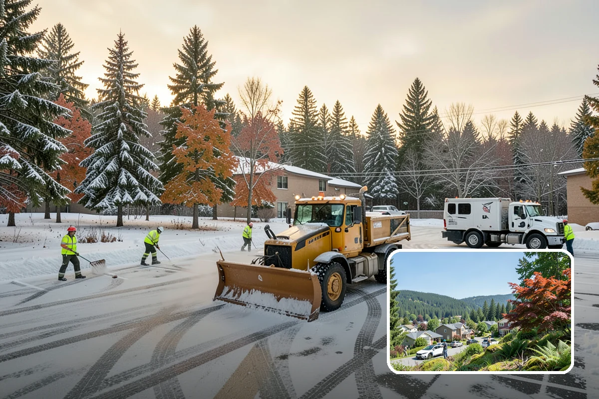Church Snow Plowing in Index, Snohomish County, WA - Main and overflow lots cleared ahead of weekend services