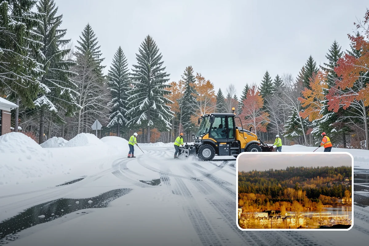 Church Snow Plowing in Kenmore, King County, WA - Main and overflow lots cleared ahead of weekend services