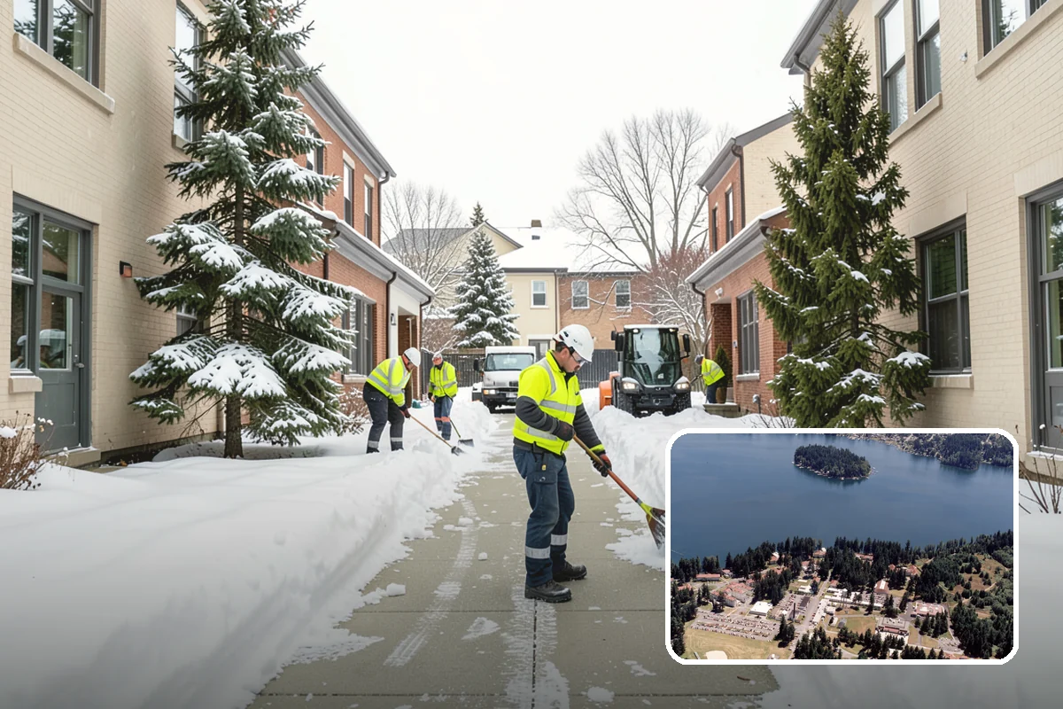 Church Snow Plowing in Lakewood, Pierce County, WA - Main and overflow lots cleared ahead of weekend services