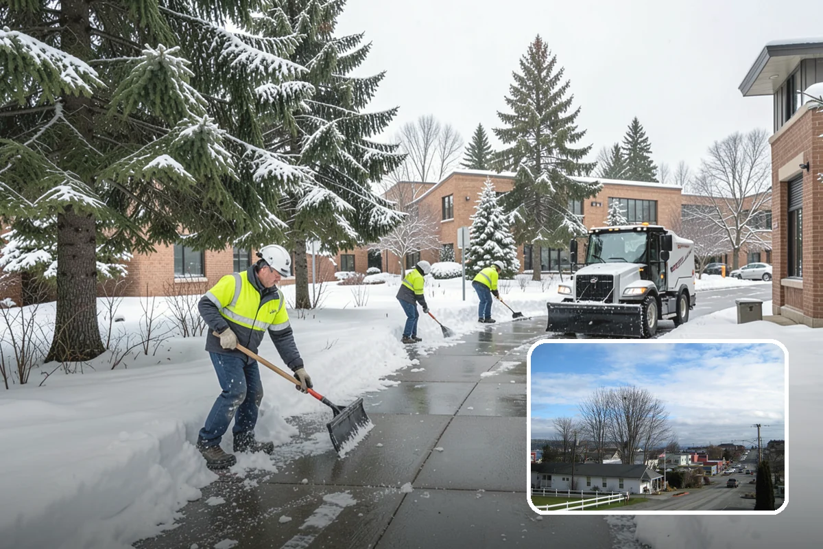 Church Snow Plowing in Langley, Island County, WA - Main and overflow lots cleared ahead of weekend services