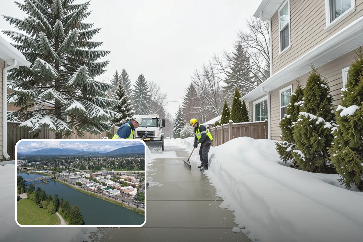 Church Snow Plowing in Mount Vernon, Skagit County, WA - Main and overflow lots cleared ahead of weekend services