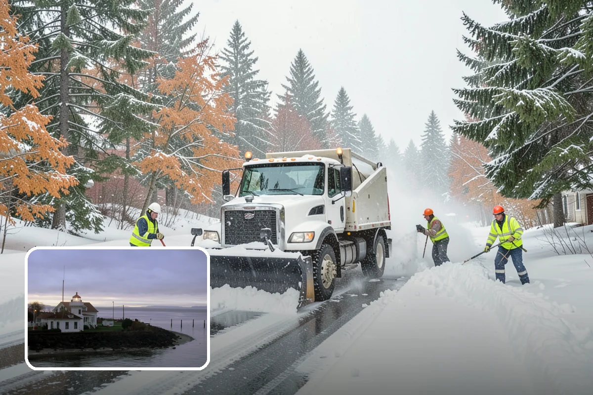Church Snow Plowing in Mukilteo, Snohomish County, WA - Main and overflow lots cleared ahead of weekend services