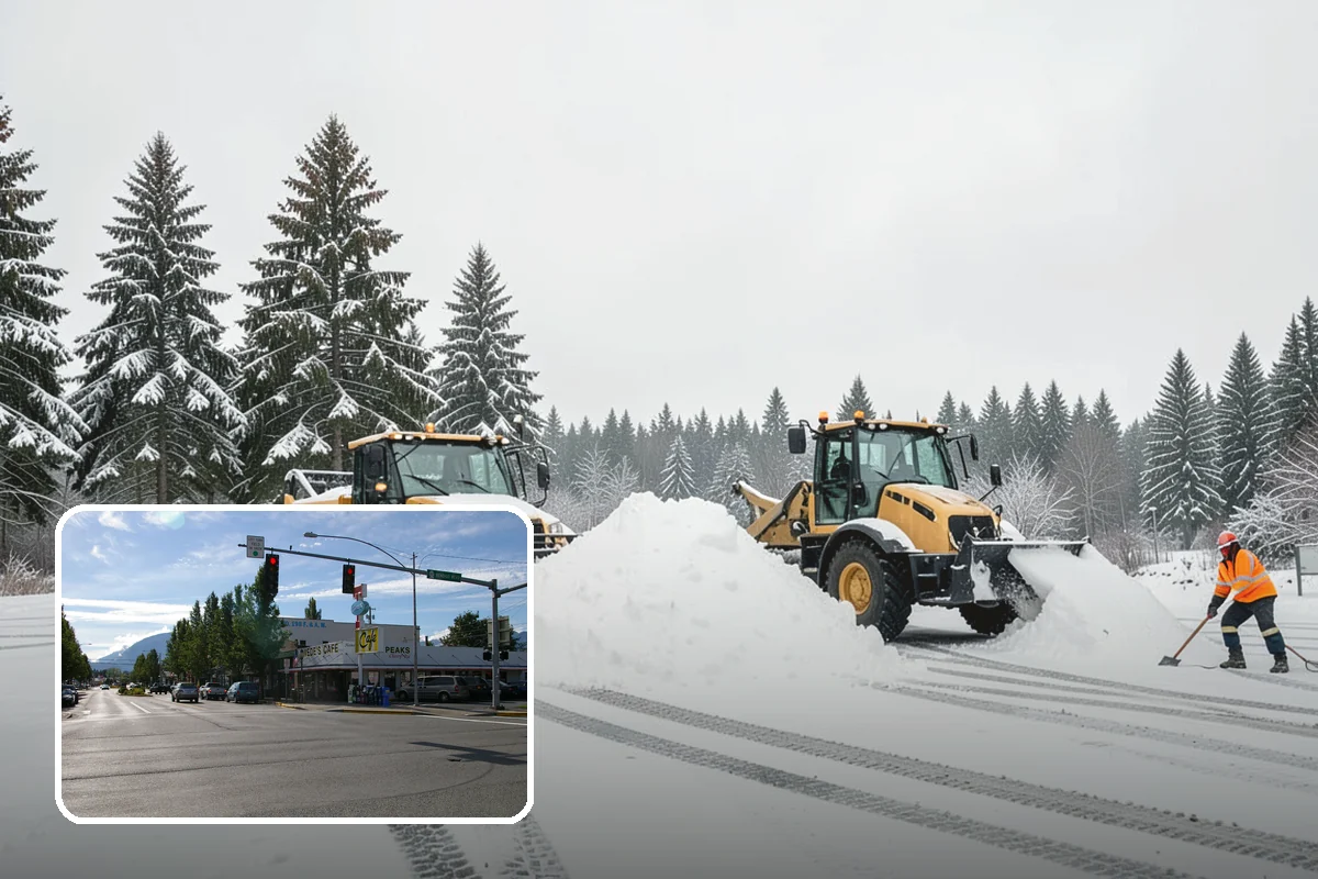 Church Snow Plowing in North Bend, King County, WA - Main and overflow lots cleared ahead of weekend services