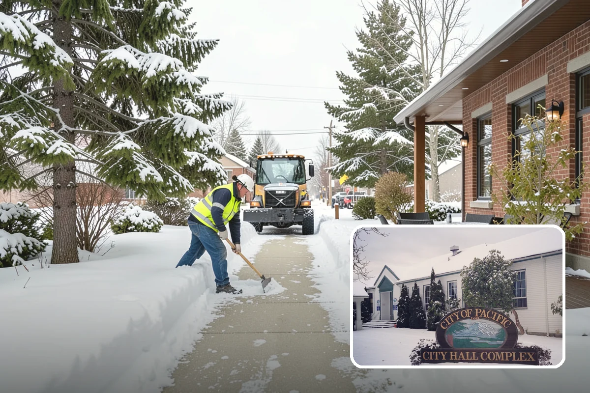 Church Snow Plowing in Pacific, King County, WA - Main and overflow lots cleared ahead of weekend services