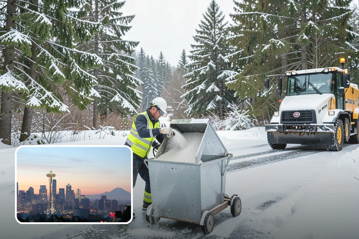 Church Snow Plowing in Seattle, King County, WA - Main and overflow lots cleared ahead of weekend services