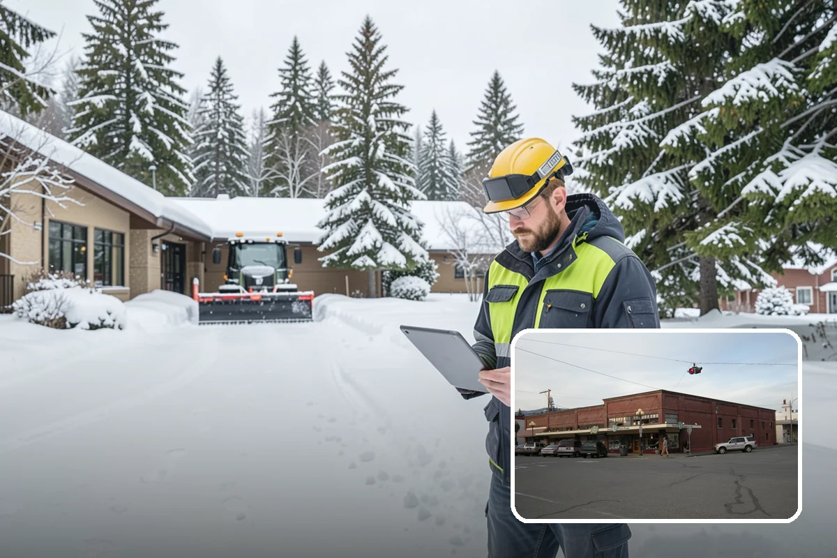 Church Snow Plowing in Sedro-Woolley, Skagit County, WA - Main and overflow lots cleared ahead of weekend services