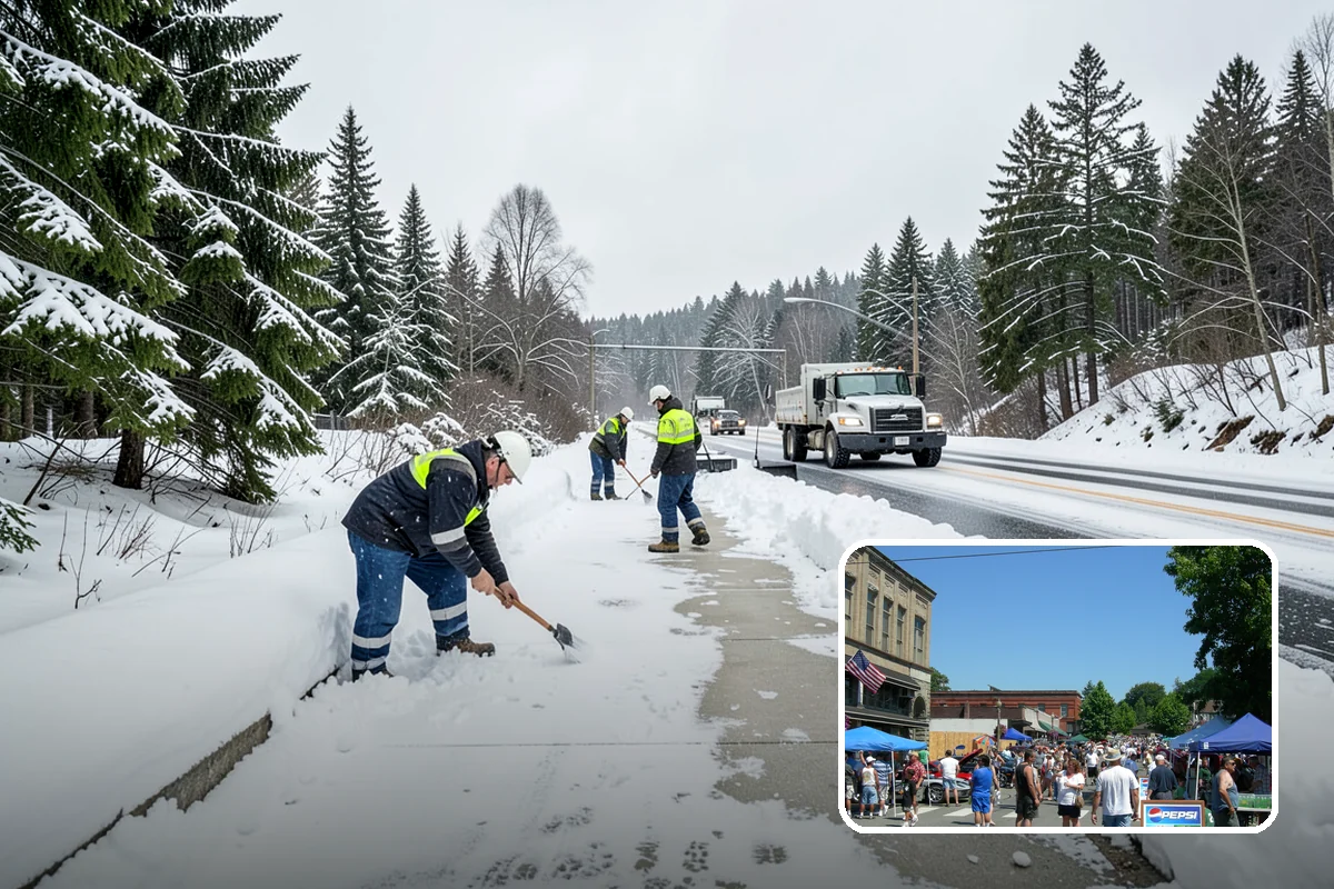 Church Snow Plowing in Snohomish, Snohomish County, WA - Main and overflow lots cleared ahead of weekend services