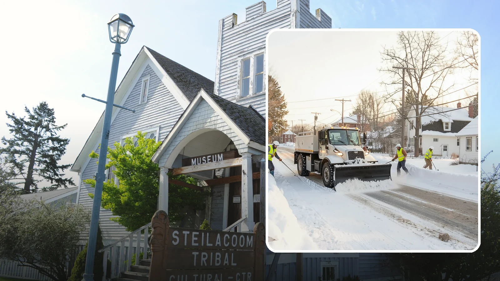 Church Snow Plowing in Steilacoom, Pierce County, WA - We plow church lots and entrances ahead of weekend services so congregations of every age arrive safely.